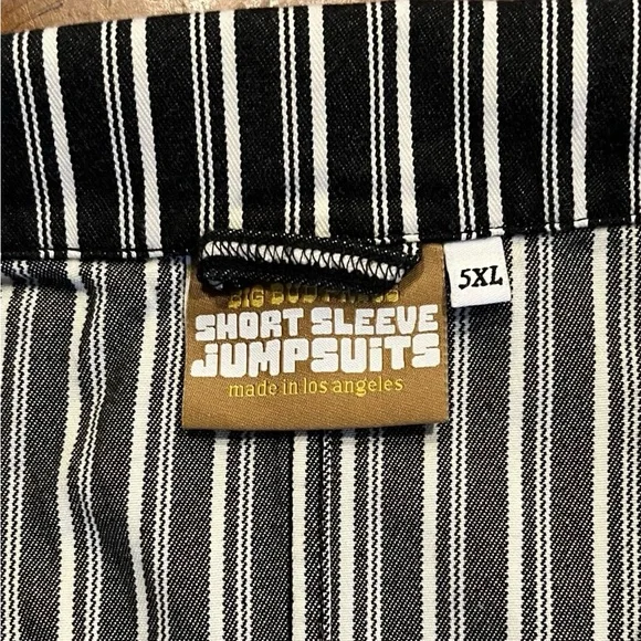 Big Bud Press Frontier Black Stripe Short Sleeve Jumpsuit Size 5XL